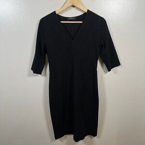 Piazza Sempione Sheath Dress Size IT 44 US 8 Black Career Work Office Side Zip
